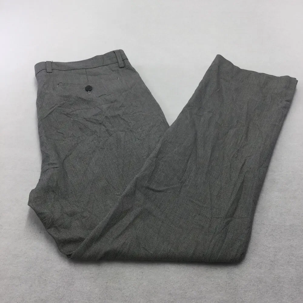 Banana Republic Pants Mens 35x32 Gray Check Non Iron Slim Straight Leg Dress